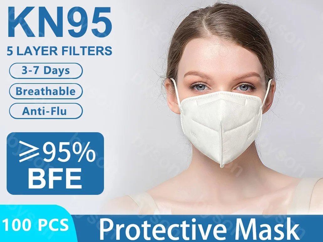 Ackmioxy Ackmioxy KN95 100Pcs 5-Layer Face Mask Home Health Care — product photo