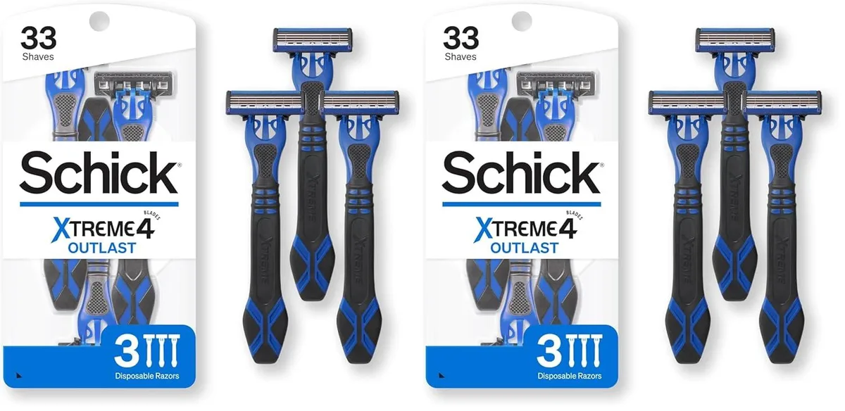 TAURKENAM TAURKENAM Schick Xtreme 4 Outlast Razor 3 Count Pack of 2 trimmers for men — product photo