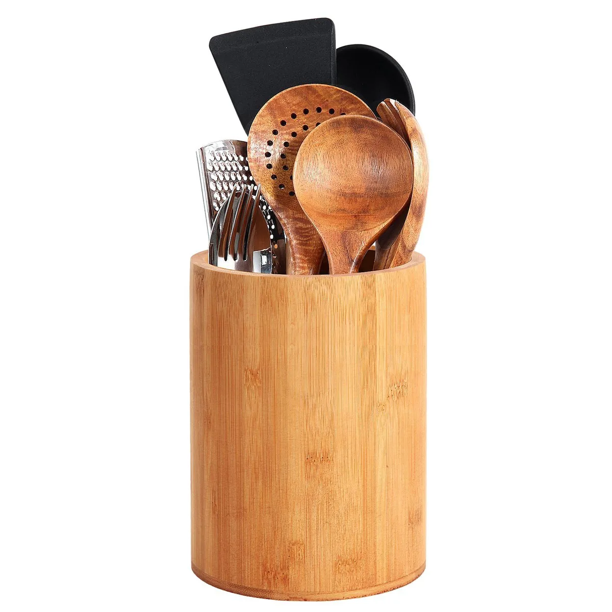  Bamboo Utensil Holder Large Kitchen Counter Spoon Chopstick Storage Organizer — product photo