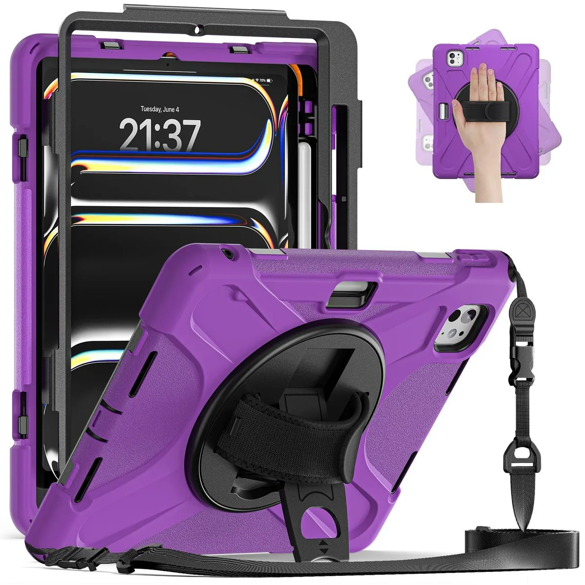 Batianda Batianda 2 in 1 accessory for iPad Pro 13-inch 2024 M4 2025 M5 Purple — product photo