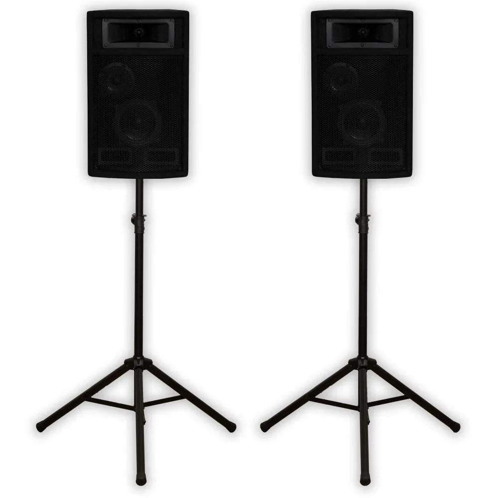 Acoustic Audio Acoustic Audio PA-500X Passive 800W 3-Way Speaker Pair with Stands — product photo
