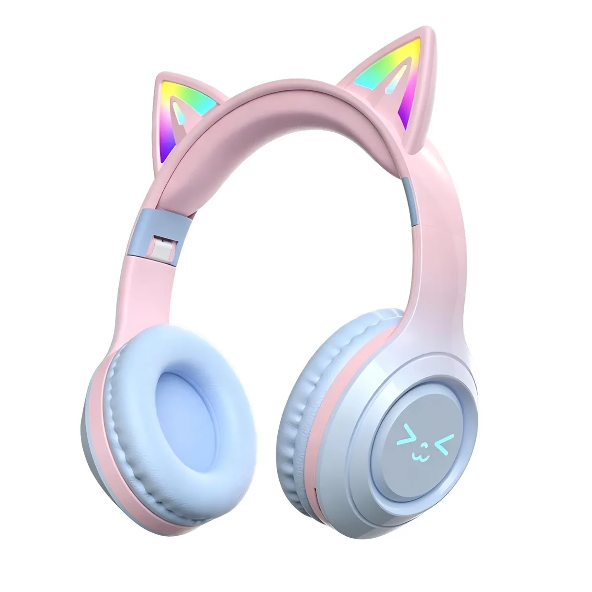  PWOFUN CEP-03FENSE Cat-Ear Over-Ear Headphones Bluetooth 5.3 Ice Blue — product photo