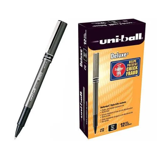 Uni Uni Micro Deluxe Rollerball Pen 0.2mm 12-Pack Black — product photo