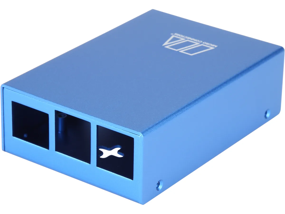 Micro Connectors Micro Connectors RAS-PCS03-BL Aluminum Raspberry Pi 3 Case Blue — product photo