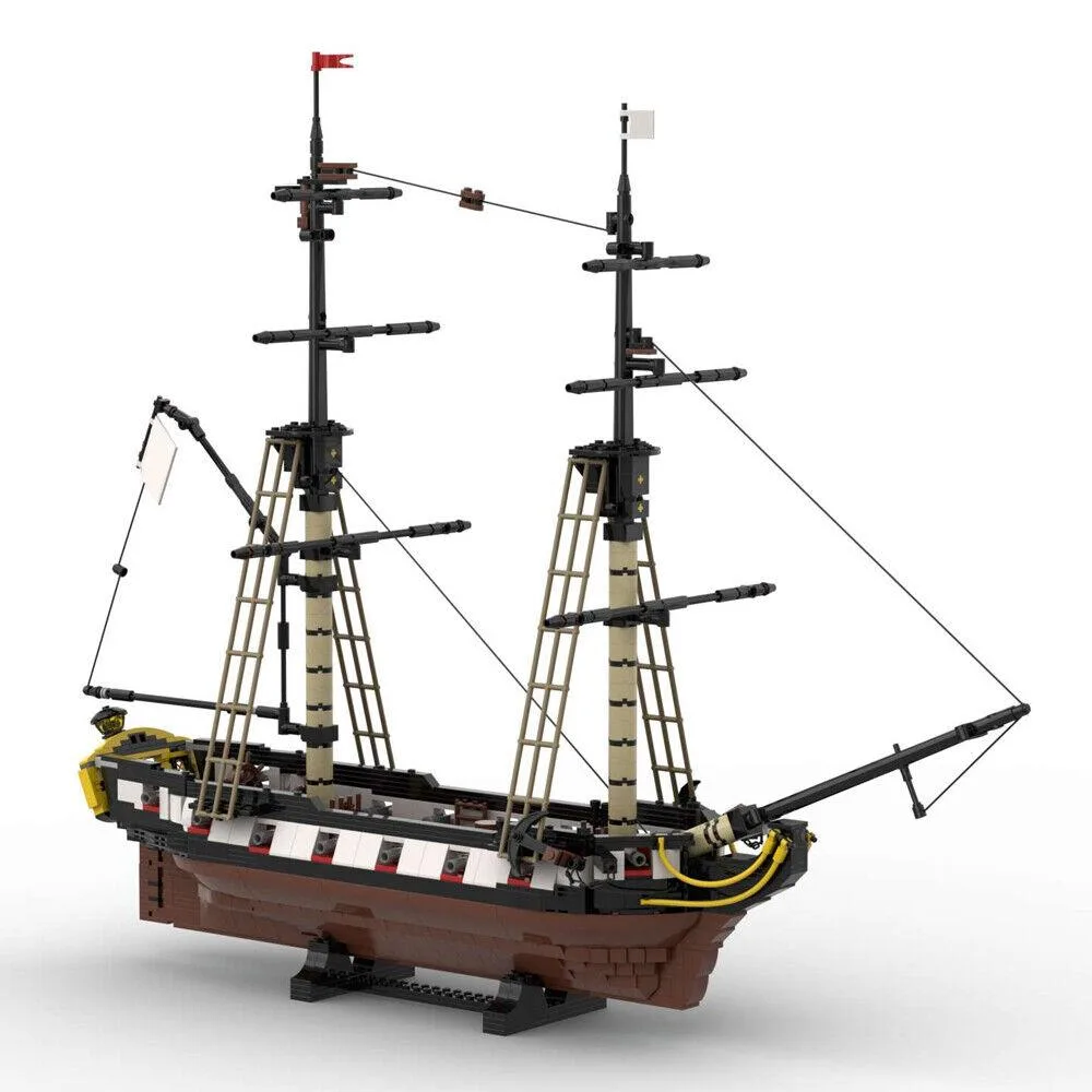 ZITIANYOUBUILD ZITIANYOUBUILD MOC-76499 Brig 18-gun 1690 Parts Educational Building Set — product photo