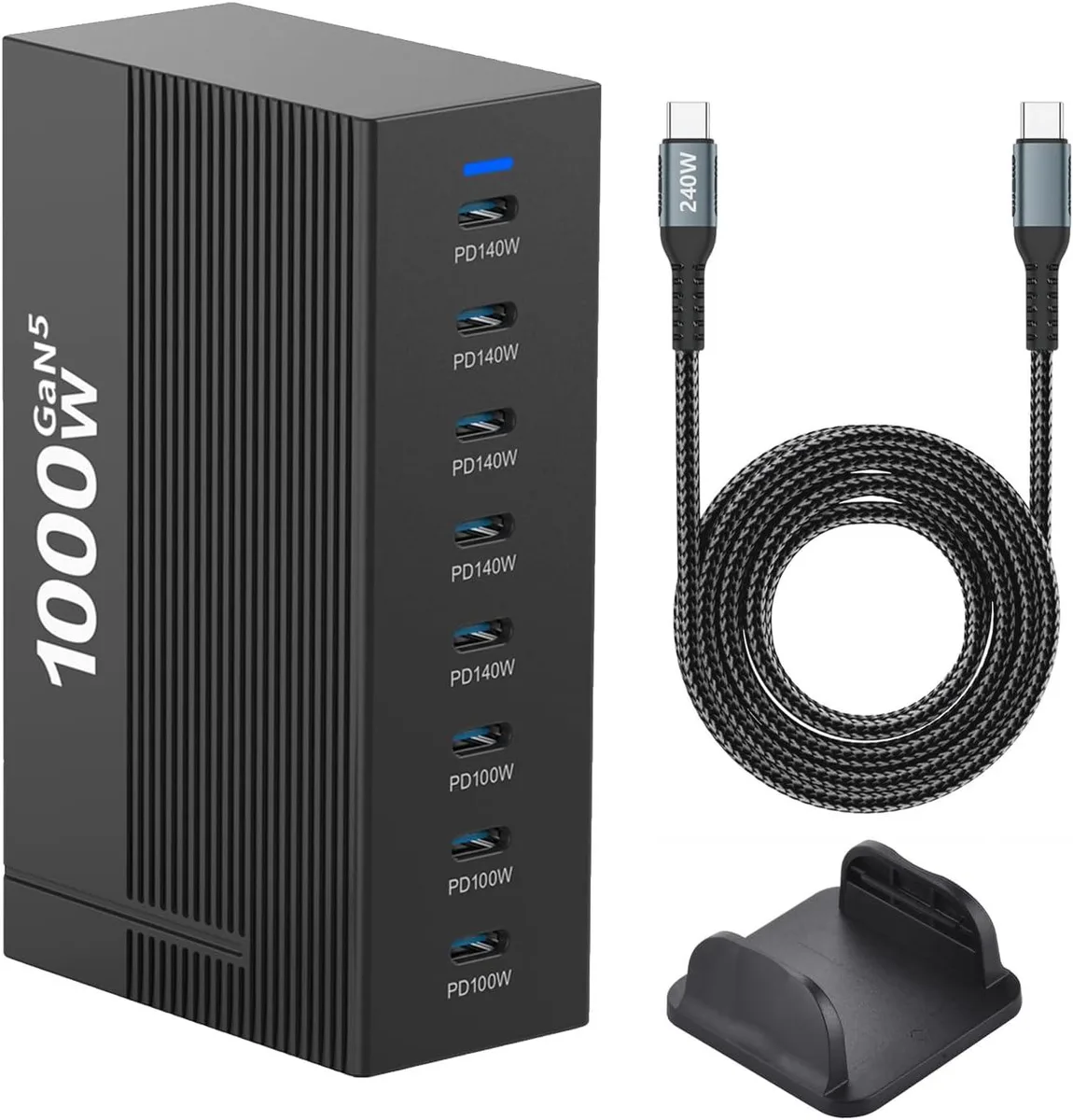BFKK BFKK 1000W 8-Port GaN5 Desktop Charging Station 5×140W 3×100W PD charger — product photo