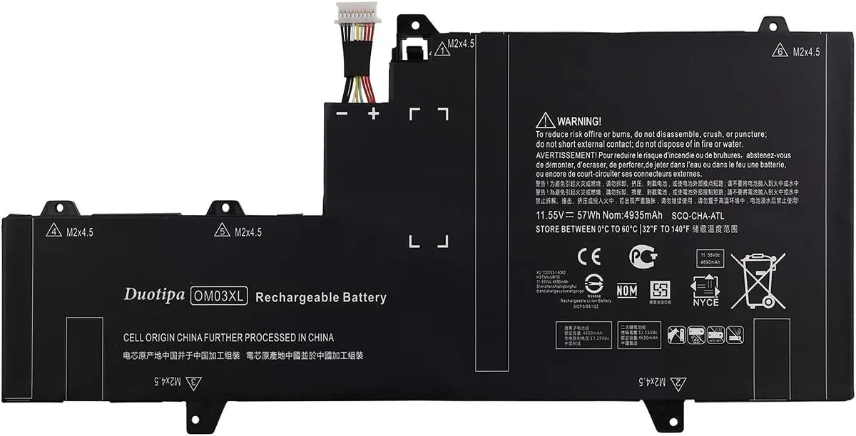 NShi NShi OM03XL laptop battery 57Wh 4935mAh 11.55V for HP EliteBook X360 1030 G2 — product photo