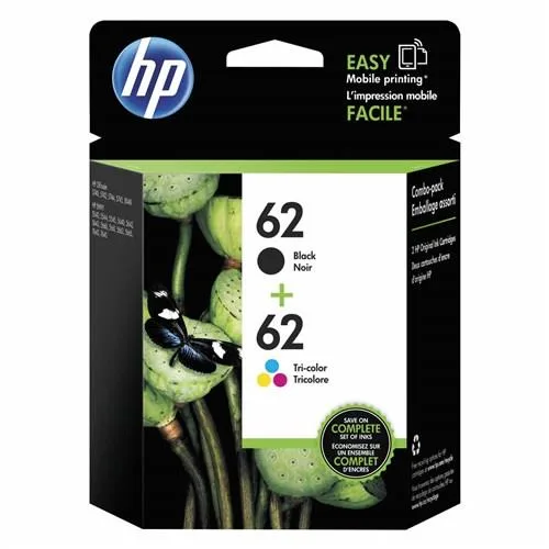 HP HP 62 2-pack Black/Tri-color Ink Cartridges N9H64FN#140 — product photo