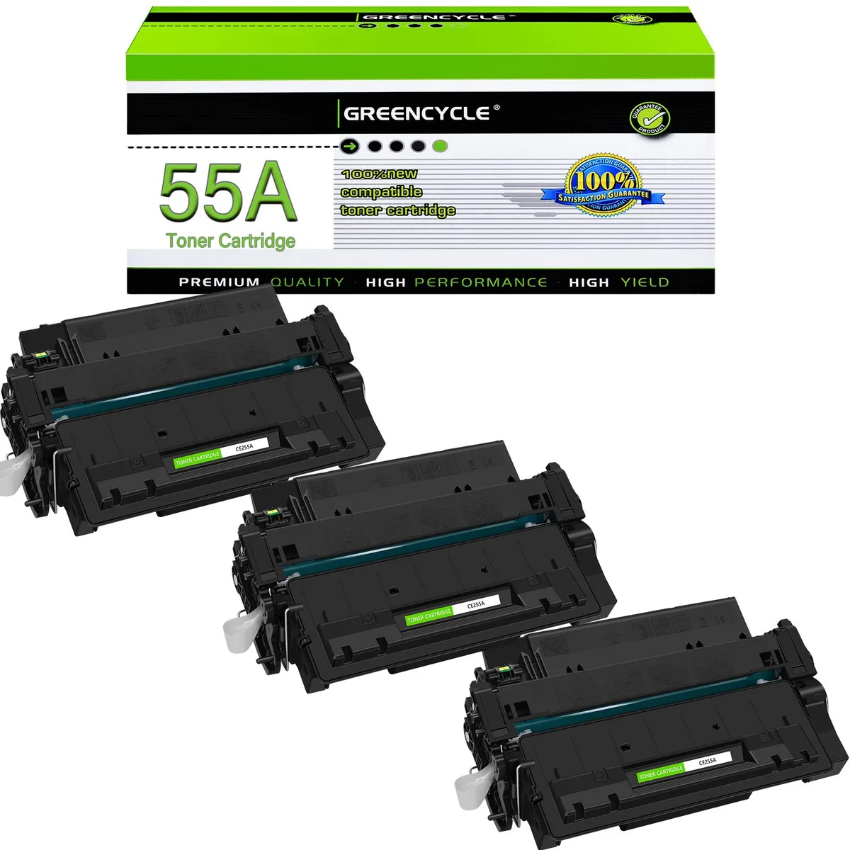 GREENCYCLE GREENCYCLE CE255A toner cartridge 3 pack black 6000 pages — product photo