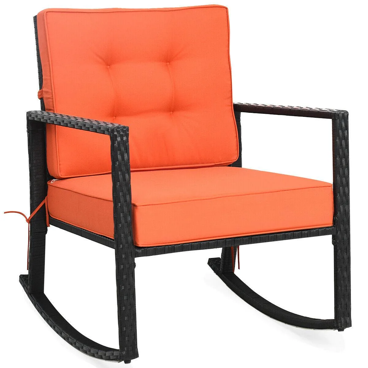 SlickBlue SlickBlue Rattan Rocking Chair Orange 26.5×36×33 in — product photo