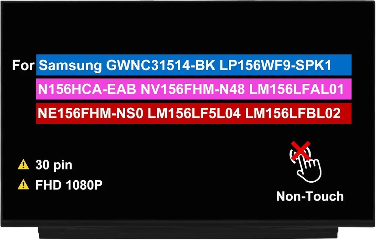 NUOLAISUN NUOLAISUN 15.6" FHD 1080P 30 pin Non-Touch laptop screen — product photo