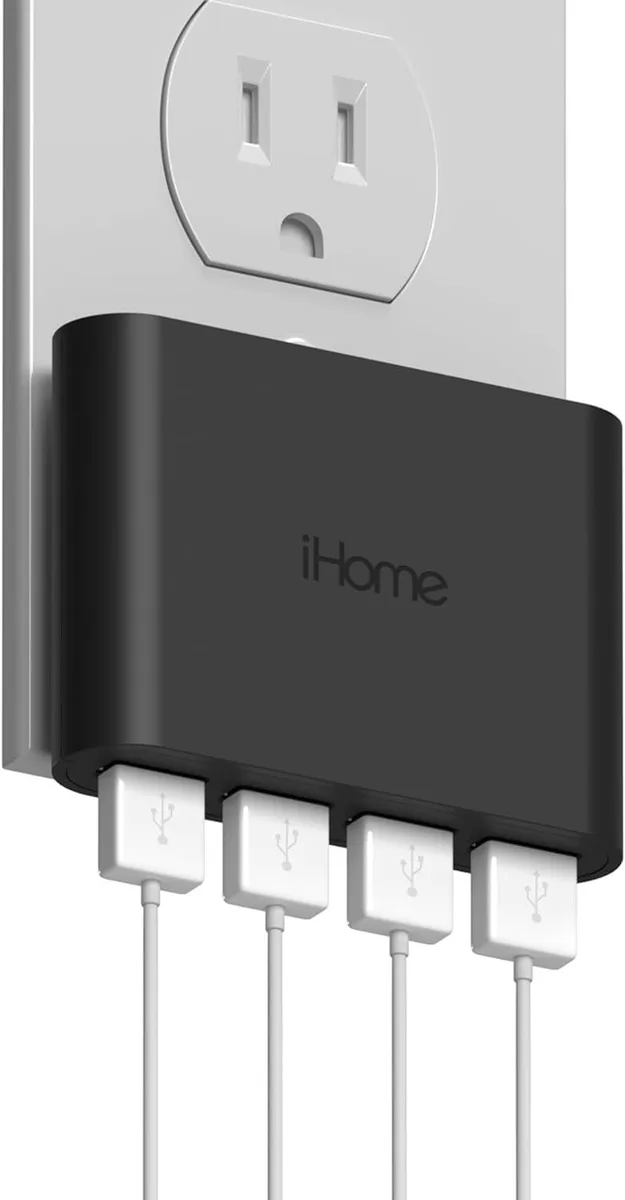PISKEKAT PISKEKAT 4 Port USB Wall Charger 2.4A Flat Foldable Prongs — product photo