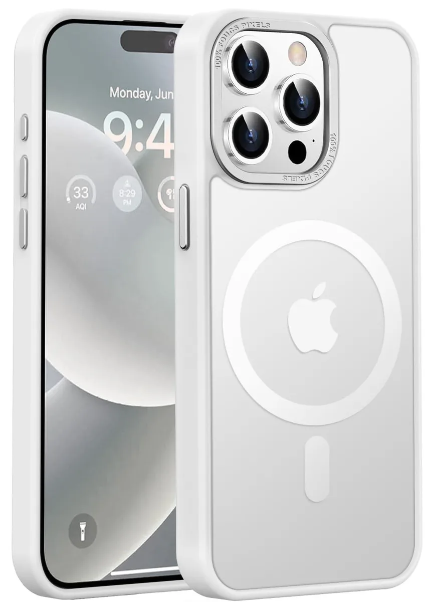 Newfuture iPhone 15 Pro Magnetic Case Frosted White 6.1 inch — product photo