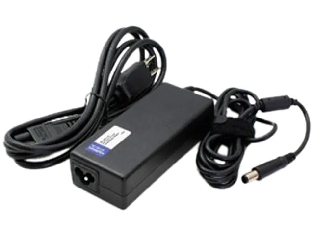 Black slim-tip laptop power adapter with cable