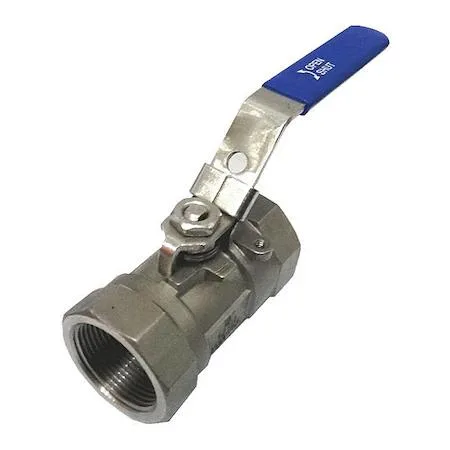 Stainless steel one-piece ball valve with threaded ends