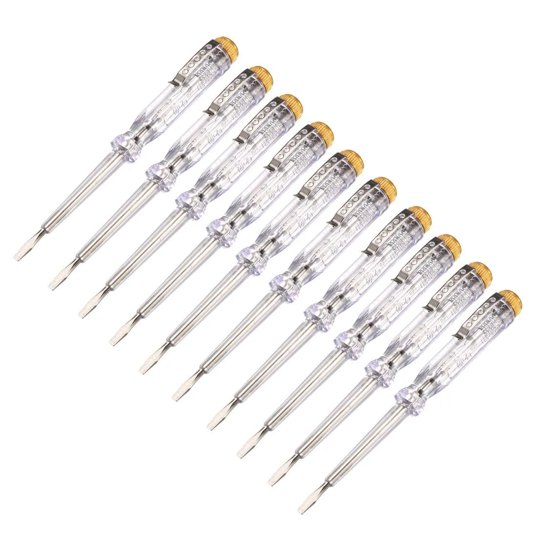 Unique-Bargains Unique-Bargains Voltage Tester Screwdriver AC100-500V 3mm Slot 10pcs — product photo