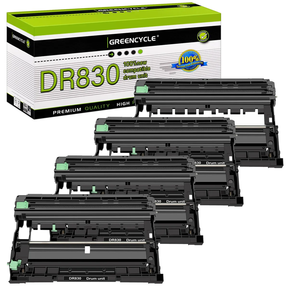 GREENCYCLE GREENCYCLE DR830 4 Pack Compatible Drum Unit Black 15000 Pages — product photo