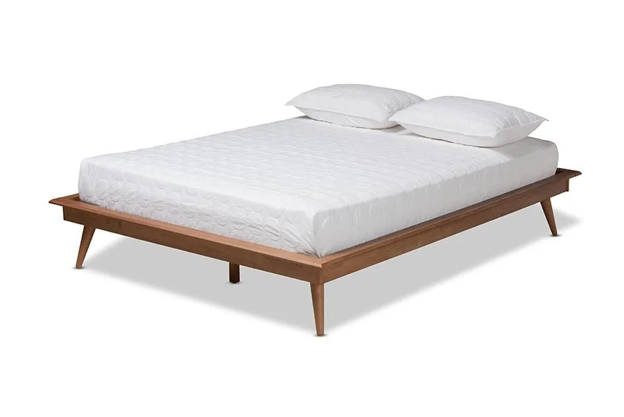 Baxton Studio Baxton Studio Karine Mid-Century Modern Queen Platform Bed Ash Walnut — product photo