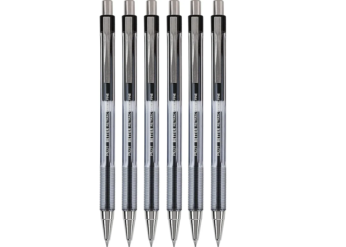  Pilot The Better Retractable Ballpoint Pens Fine Point Black Ink 6 Pack — product photo