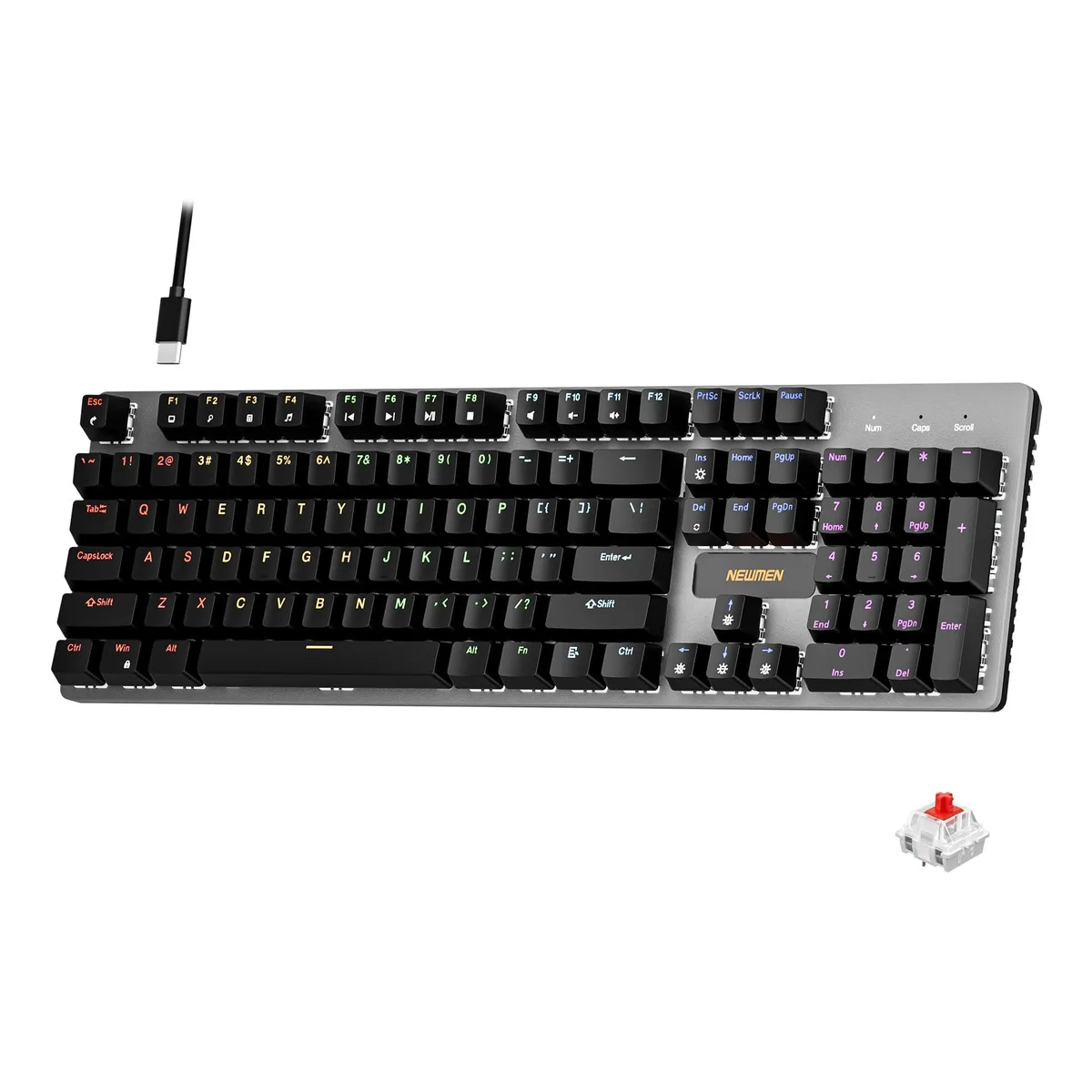  Redragon GM325 Pro Mechanical Gaming Keyboard 104 Keys Linear Red Switch Hot-Swap Metal Panel Black — product photo