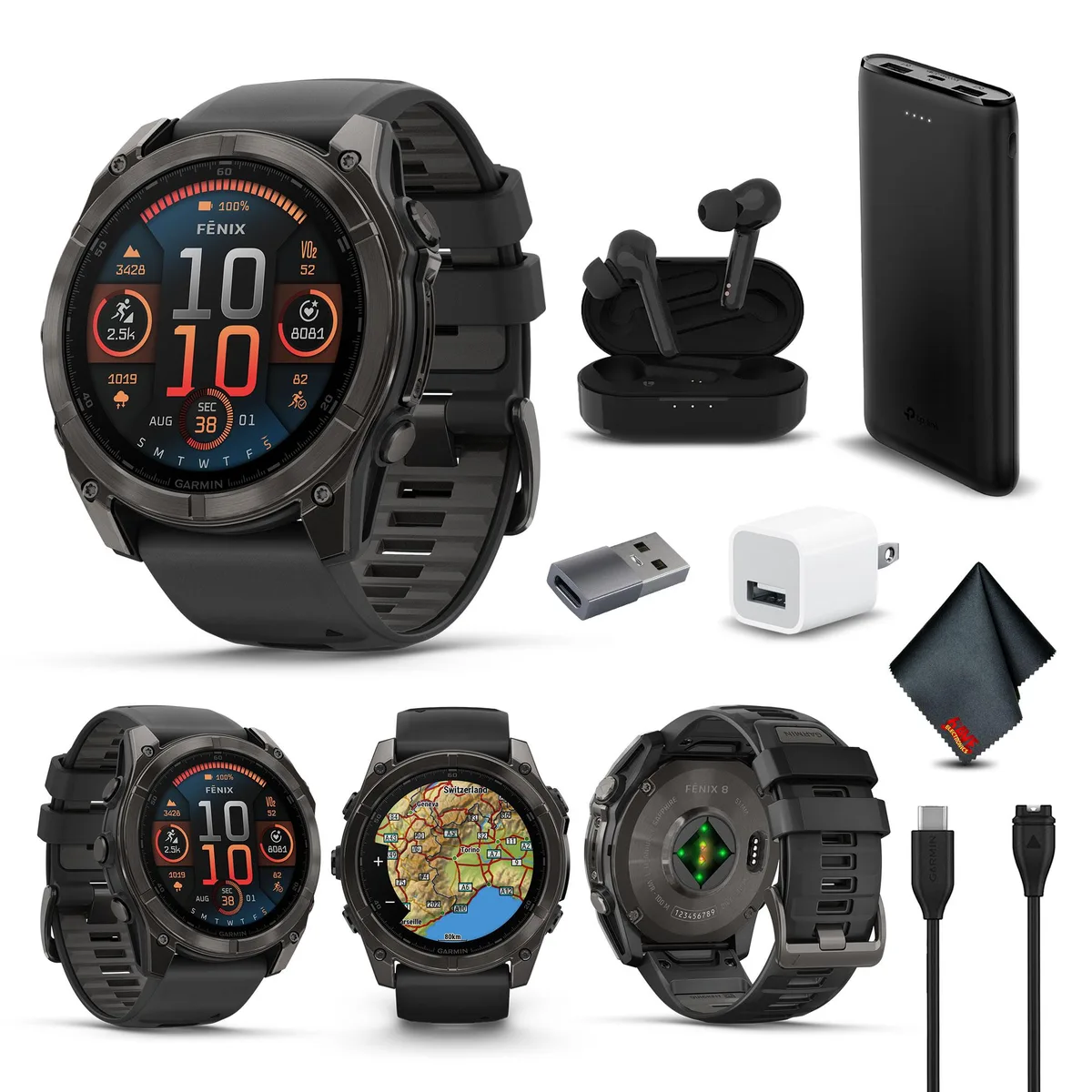 Garmin Garmin fenix 8 51mm AMOLED Sapphire Carbon Gray DLC Titanium wearable technology — product photo