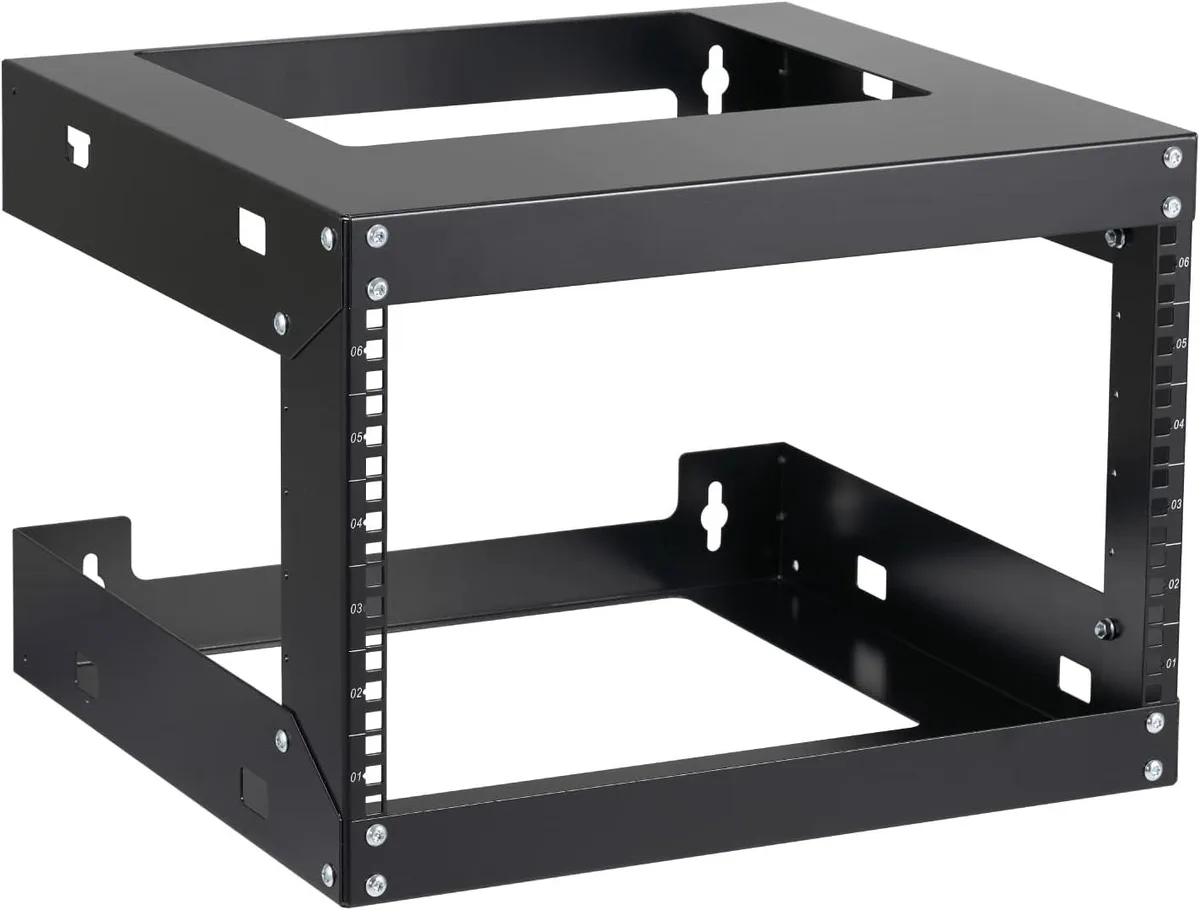 TAURKENAM TAURKENAM 6U 19" Open Frame Wall Mount Rack 18" Depth Black — product photo