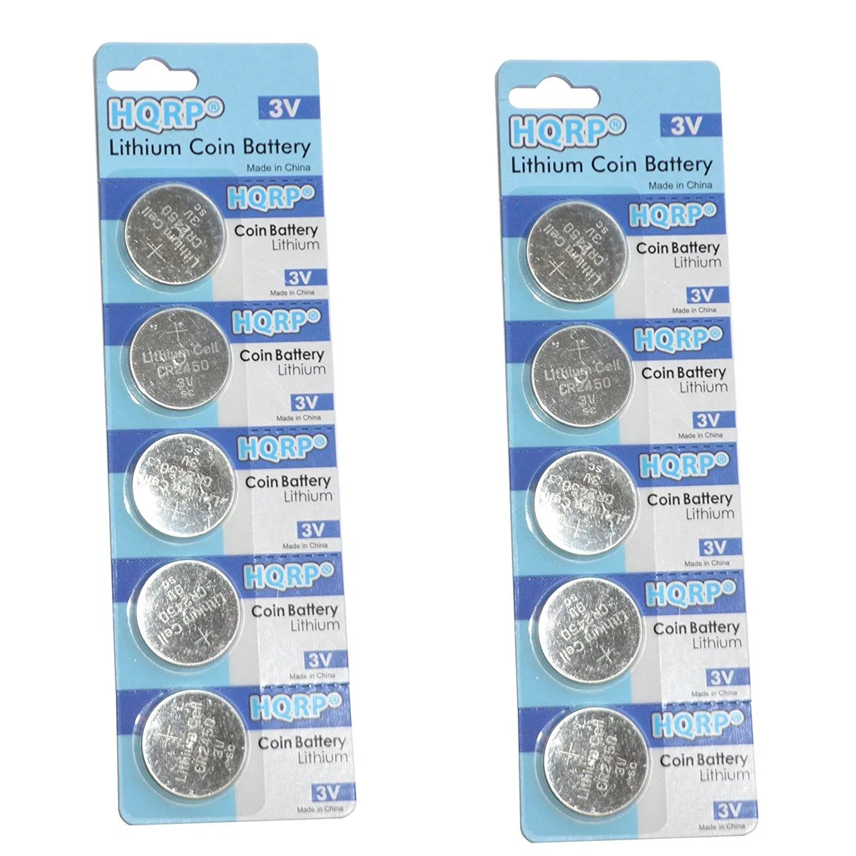 HQRP HQRP 10-Pack 3V Lithium Coin Cell Battery for Stanley 77-008 + Coaster — product photo