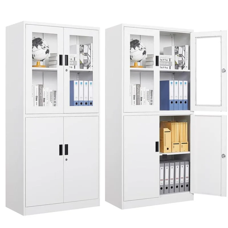 AFAIF AFAIF DBDQ2022132W 71" Steel File Cabinet with Glass Doors — product photo