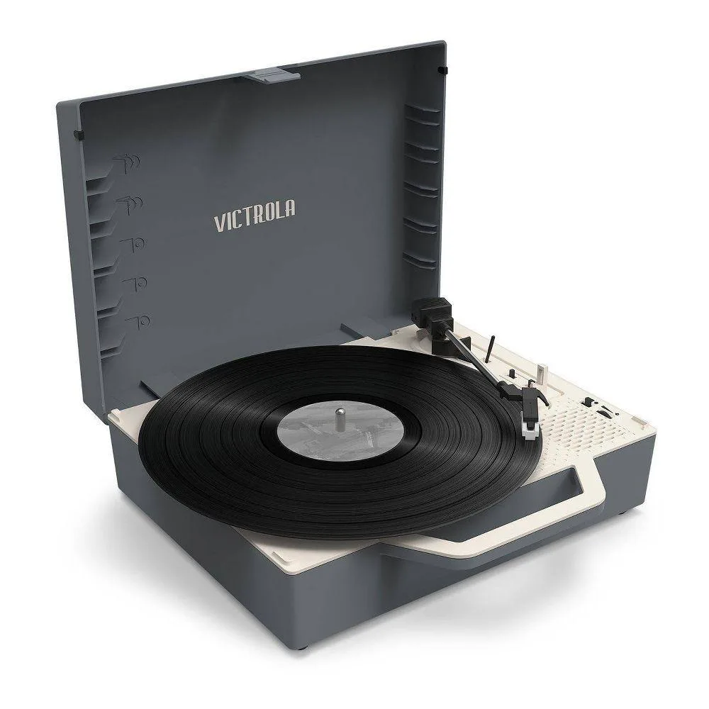 Victrola Victrola 88965513 Re-Spin Bluetooth Suitcase Record Player Gray — product photo