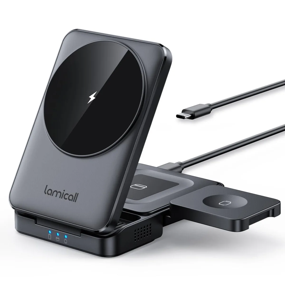  Lamicall T10 3-in-1 Foldable Wireless Charger Black — product photo