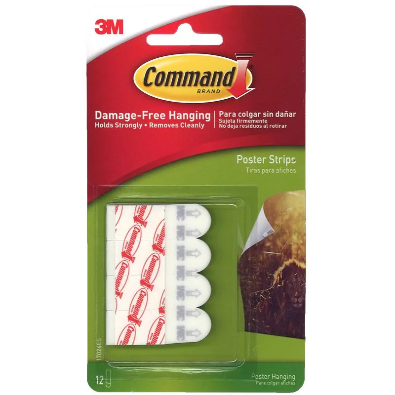 White poster strips in a 12 pack