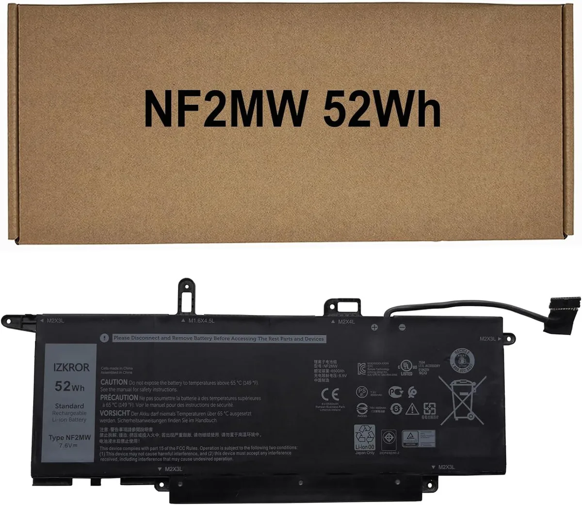 NShi NShi NF2MW 52Wh 6500mAh 7.6V laptop battery — product photo