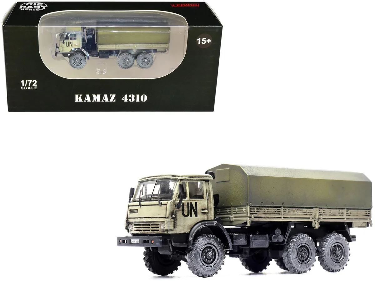 Legion Supplies Legion Supplies Kamaz 4310 Transport Truck Beige Weathered United Nations 1/72 Diecast — product photo