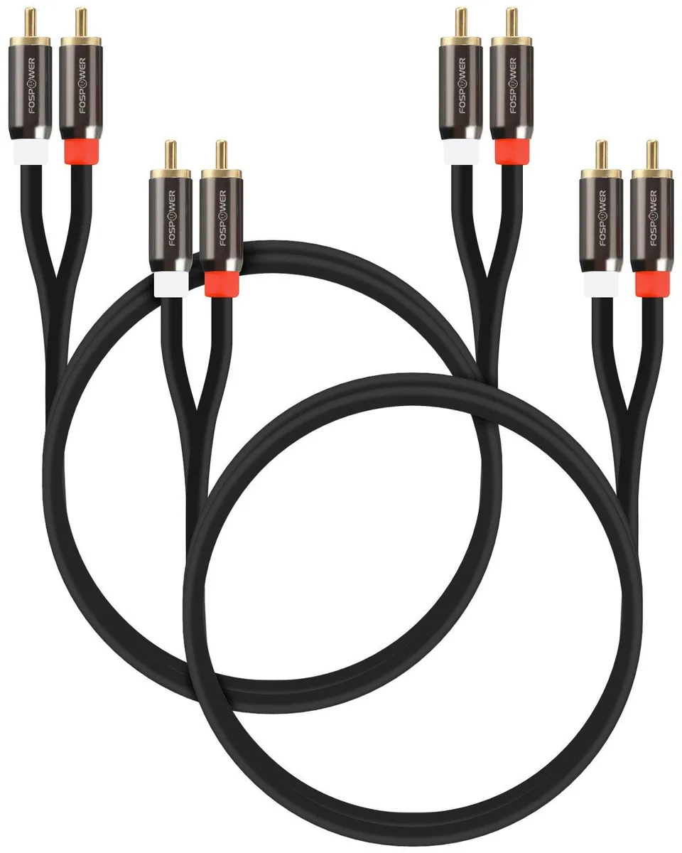 PISKEKAT PISKEKAT FosPower 2 Pack 2 RCA M/M Stereo Audio Cable 24K Gold Plated Copper Core game controller — product photo