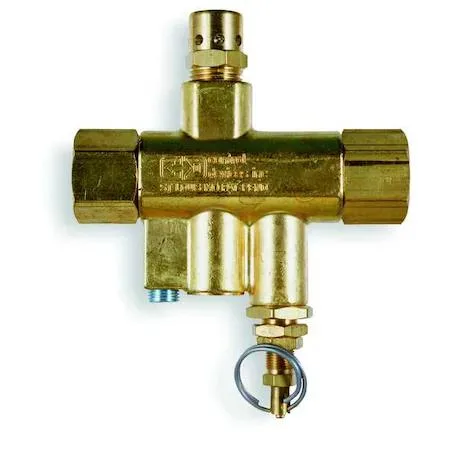 Brass continuous-run unloader valve with half-inch NPT ports