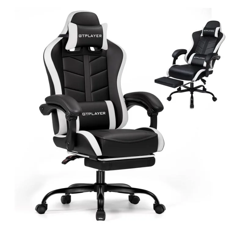 GTPLAYER GTPLAYER Gaming Chair with Footrest White — product photo