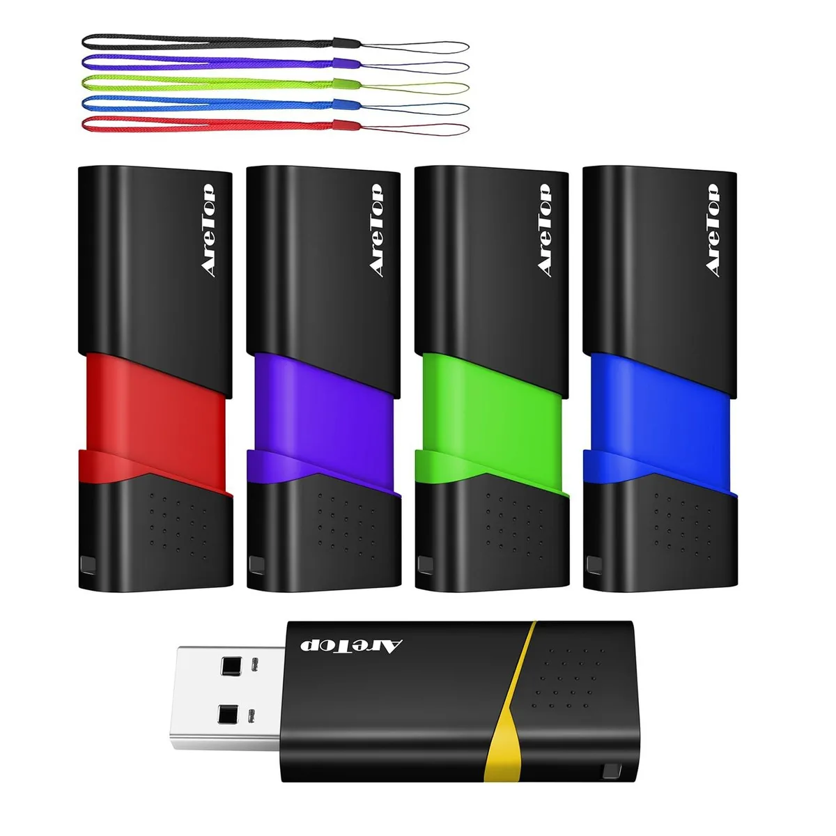 Batianda Batianda 64GB USB 2.0 Flash Drive 5 Pack Mixed Colors 2 in 1 accessory — product photo