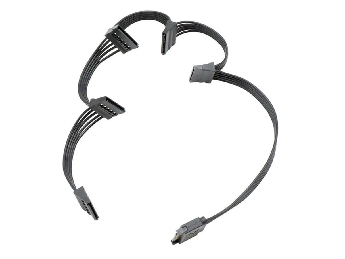 RIITOP RIITOP SATA 1-to-5 Power Splitter Cord 60 cm 18 AWG Black — product photo