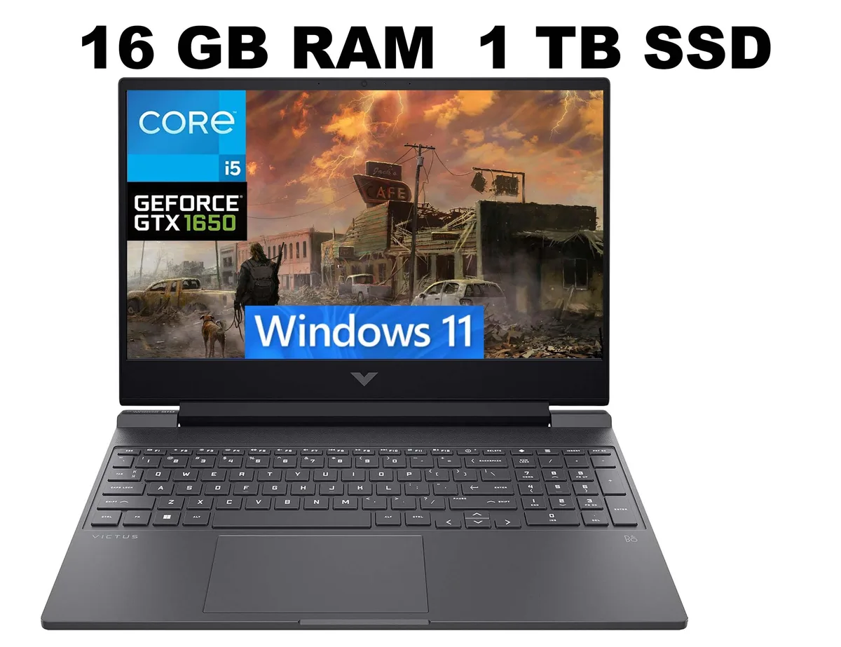 HP HP Victus 15 gaming laptop i5-12450H GTX 1650 4GB 16GB 1TB 144Hz Black — product photo