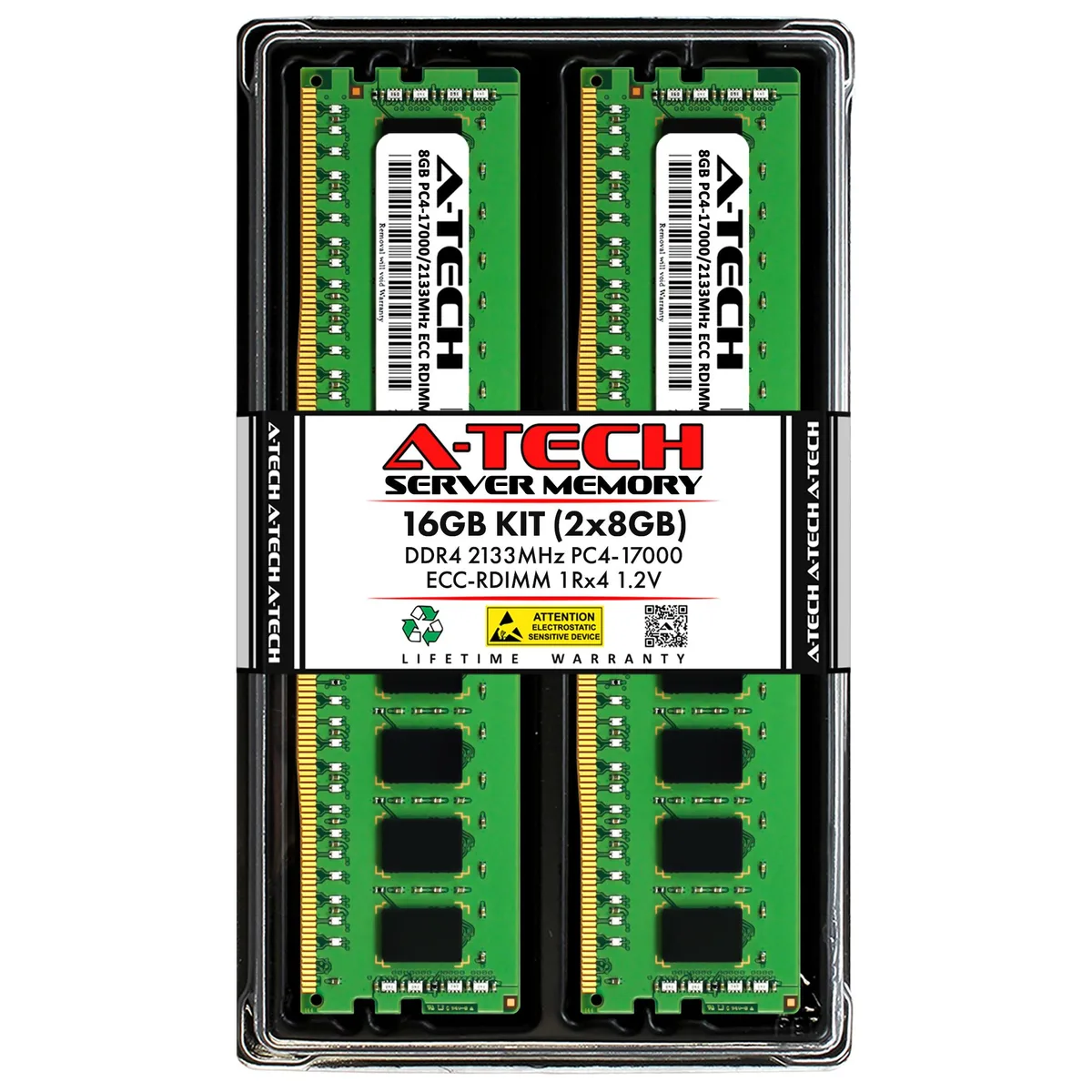 A-Tech A-Tech 16GB (2x8GB) DDR4 2133 ECC RDIMM 1Rx4 memory upgrade — product photo