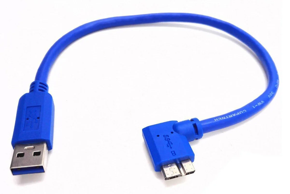 Vszerda Vszerda USB 3.0 A Male to Micro B 10-pin 90° Right Angle Cable 30cm — product photo