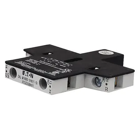 Transparent auxiliary contact block with side-mount terminals