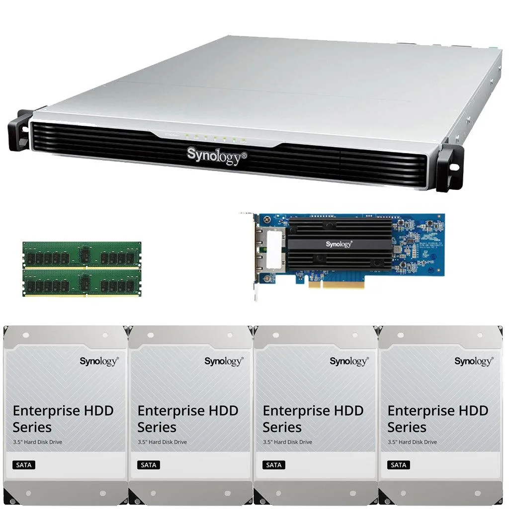 Synology Inc. Synology RS1626xs+ Xeon D-1726 4-Bay Rackmount NAS 32GB 32TB 25GbE — product photo