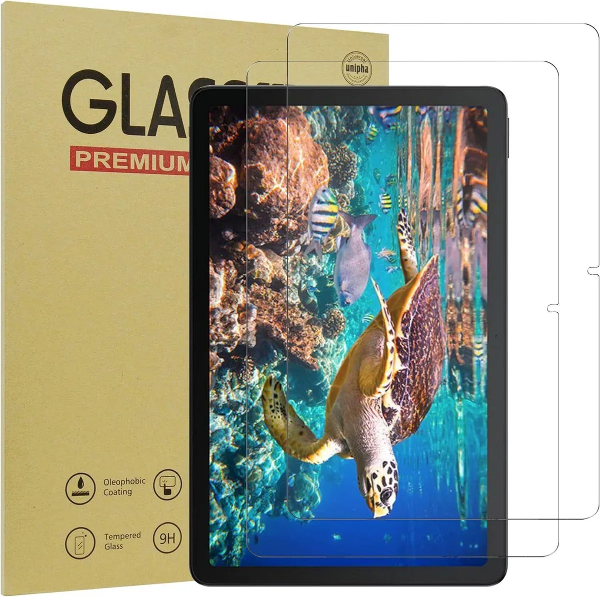 Two clear tempered glass screen protectors for 10.36 inch tablet
