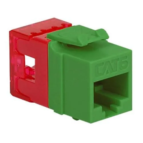 Green Cat 6 keystone module with 110 IDC termination