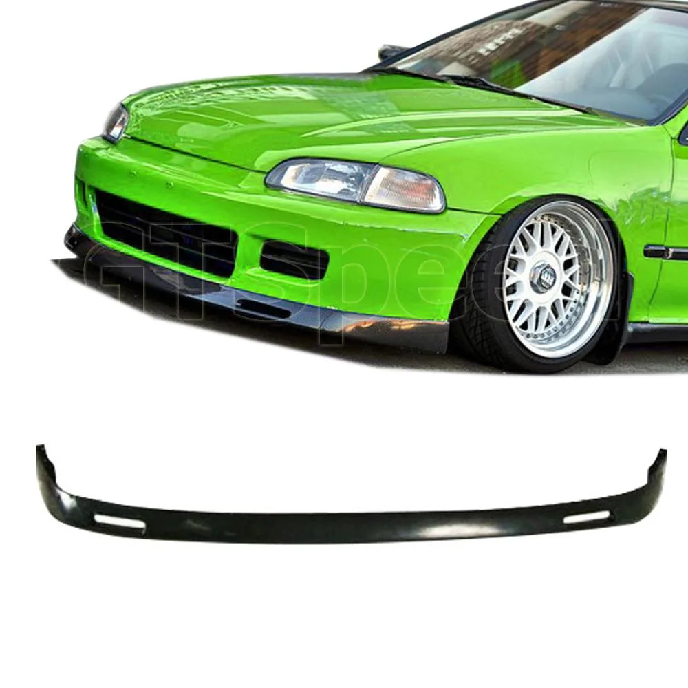 GT-Speed GT-Speed BYS Style PU Front Bumper Lip 1992-1995 Honda Civic Coupe Hatchback Unpainted Black — product photo
