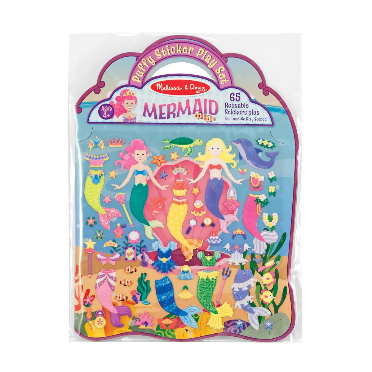  Melissa &amp; Doug Puffy Sticker Play Set Mermaids 65 Stickers 2 Scenes — product photo