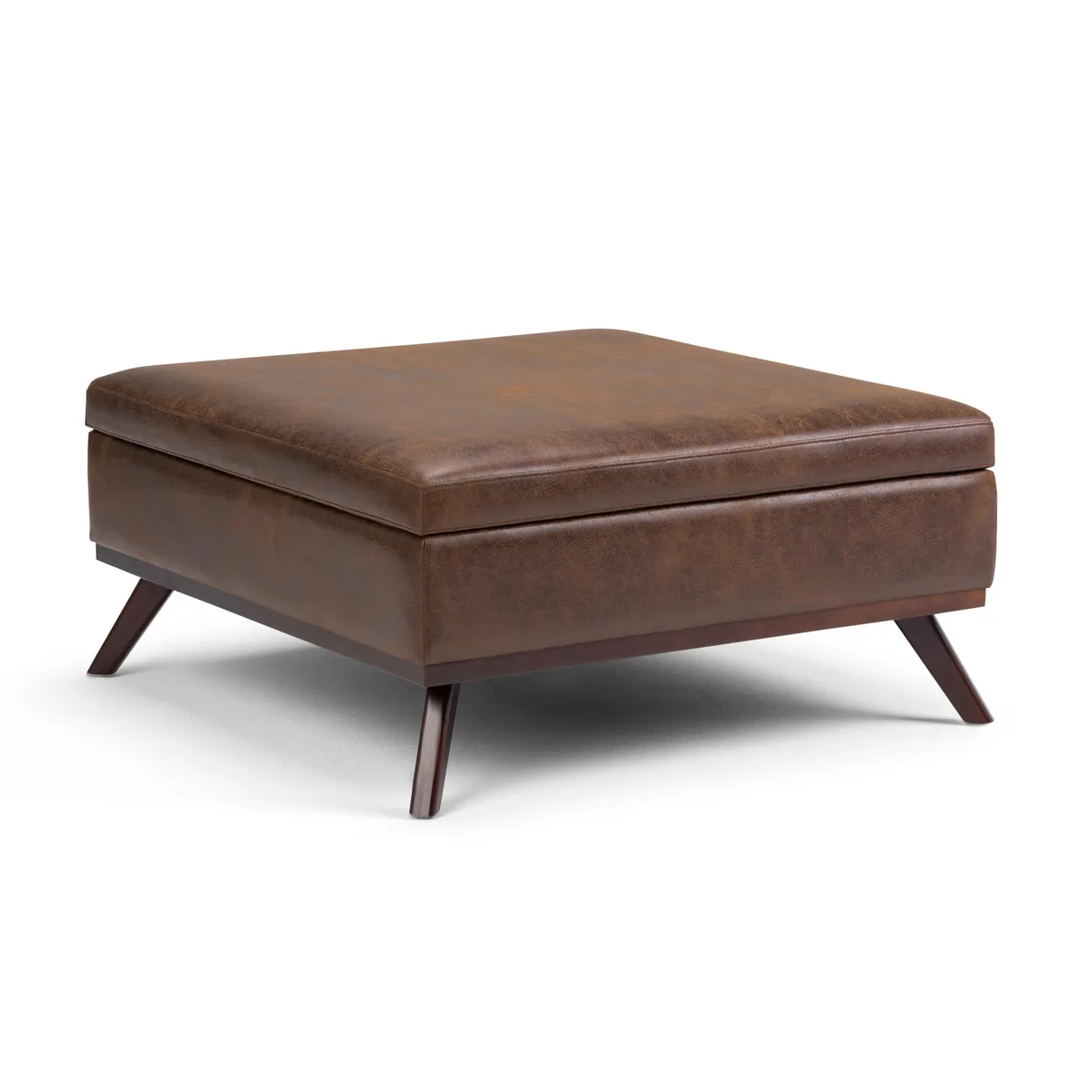 tuphen tuphen Owen Square Coffee Table Storage Ottoman Distressed Chestnut Brown 36x36x19.1 — product photo