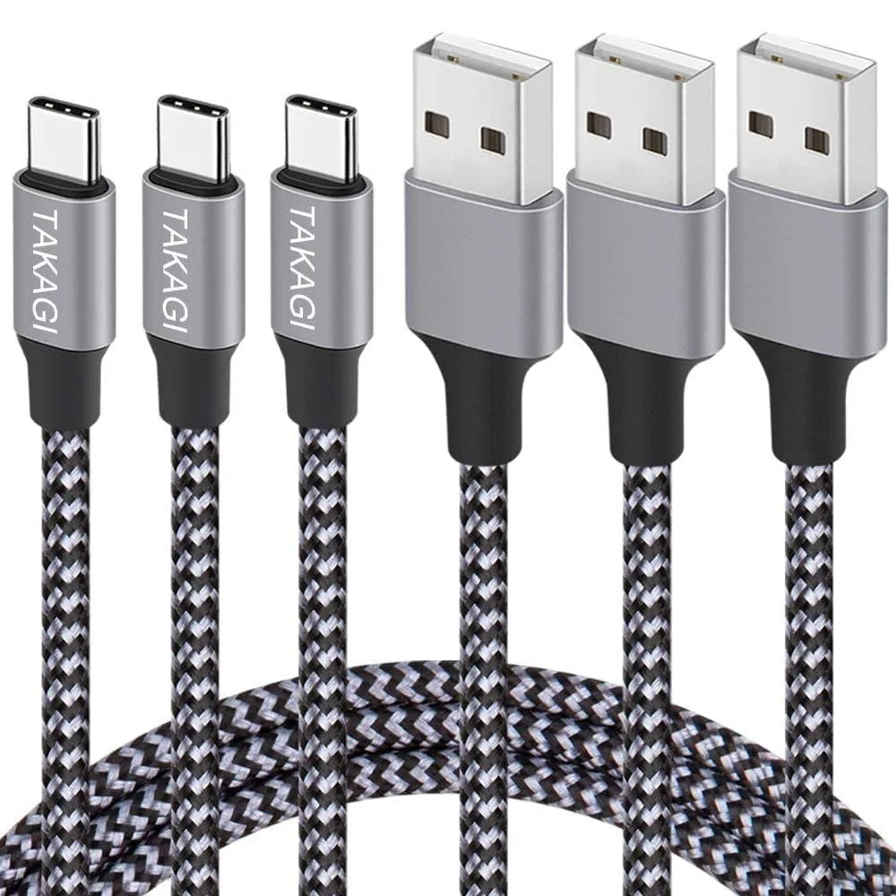Kootion Kootion USB-A to USB-C Cable 3-Pack 6ft Nylon Braided 3A 480Mbps — product photo