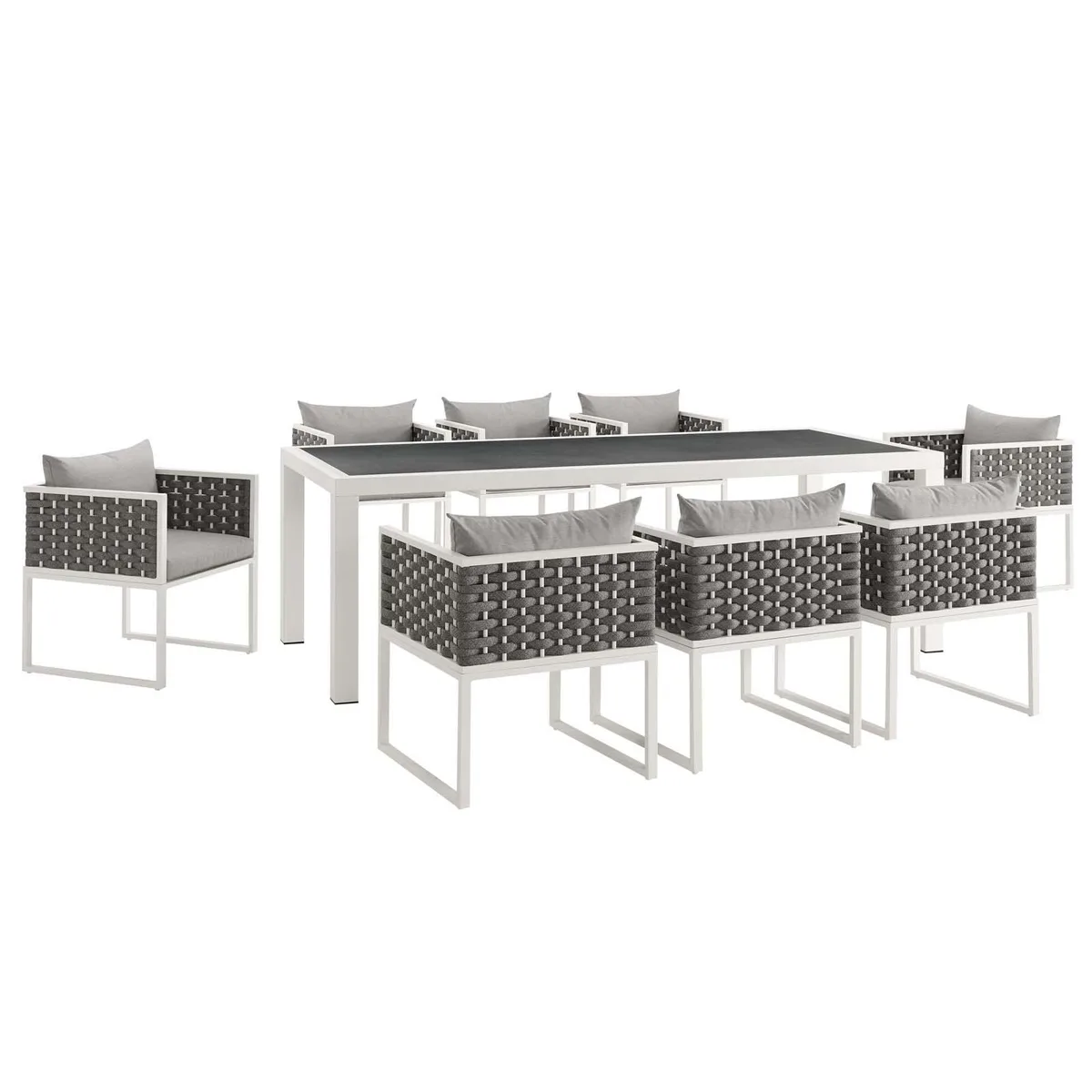 Modway Furniture Modway Furniture Stance 9-Piece Dining Set White Gray — product photo